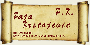 Paja Krstojević vizit kartica